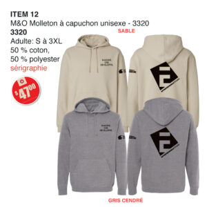 Item 12 La Seigneurie M&O Molleton à capuchon 3320 2025