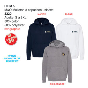 Item 05 La Seigneurie M&O Molleton à capuchon unisexe 3320 2025